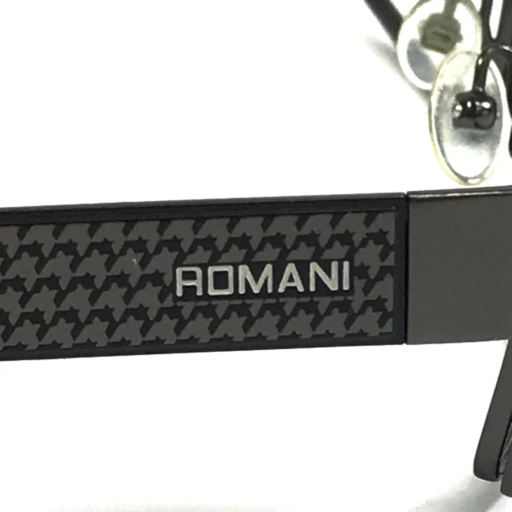 Alberto Romani Eyeglasses Frames AR1009 GM Gunmetal Faux Carbon Fiber 54-17-140